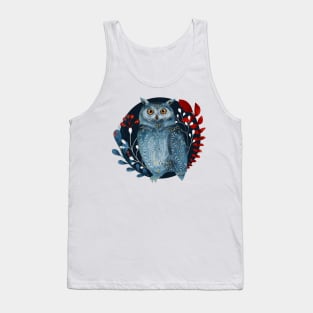 Nordic Folk Art Owl, Woodland Animals Folk Art Tank Top